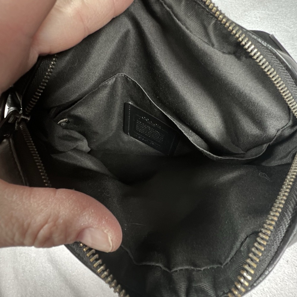 Coach F37609 Crossbody Nylon Black Leather‎ Mens Travel Work Bag - Picture 8 of 12